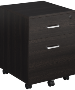 2-Drawer Locking Office Filing Cabinet 5 Wheels Rolling Storage Brown Vinsetto