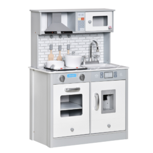 Kids Wooden Toy Kitchen Pretend Play Cooking Playset for 3-6 Years Old