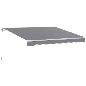 Outsunny Manual Retractable Sun Shade Awning - 2.5m x 2m Outdoor Canopy