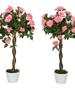 Artificial Camellia Tree Fake 21 Flowers & Nursery Pot Decor, 90cm