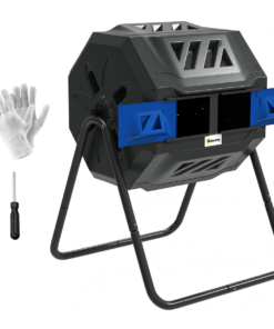 Tumbling Compost Bin Dual Chamber 360 Rotating Composter 160L