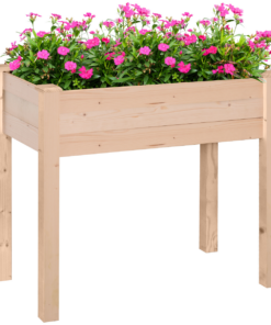 Raised Wood Garden Bed Planter