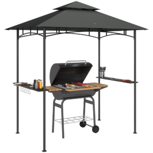 Outsunny 8' x 5' Grill Gazebo, Double Tiered Outdoor BBQ Shelter