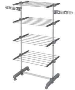 HOMCOM 4-Tier Stainless Steel Clothes Airer - Large Grey Drying Rack