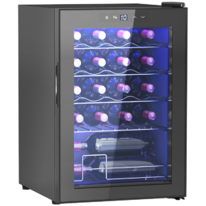 20-Bottle Freestanding Wine Cooler with UV Glass Door & Blue LED