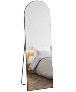 HOMCOM Floor Mirror Wall Mount Leaning Standing Mirror 50 x 150cm Black