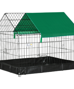 Rabbit Cage Guinea Pig Small Animal Playpen Water Proof Roof Pawhut