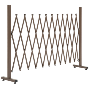 Outsunny Aluminum Movable Fence Foldable Garden Screen - Dark Brown
