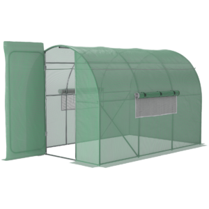 Outsunny 3x2M Walk-In Polytunnel Greenhouse w/ Steel Frame, PE Cover & Vents