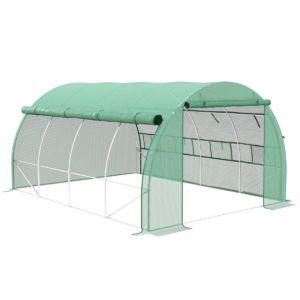 4x3x2m Green Polytunnel Greenhouse Tent w/ Galvanised Steel Frame & Doors