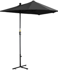 Outsunny 2m Half Parasol with Crank – Wall-Saver, Base Included