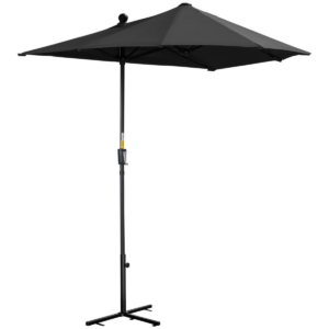 Outsunny 2m Half Parasol with Crank – Wall-Saver, Base Included