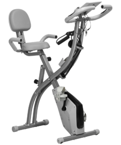 HOMCOM 2-In-1 Upright Exercise Bike 8-Level Adjustable with Pulse Sensor Grey