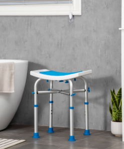 Adjustable Shower Stool with Suction Foot Pads for Elderly Disabled