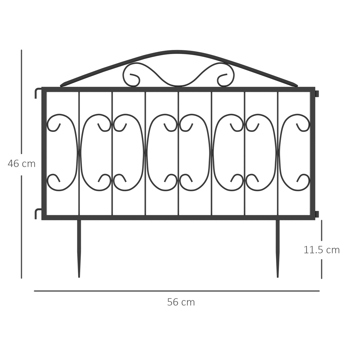 4PC Metal Garden Fence Panels Decorative Border Edging, Interlocking Easy Install - Image 3
