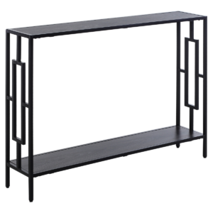 Art Deco Console Table — 2-Shelf MDF, Steel Frame, 76x106 cm