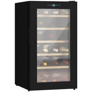 24-Bottle Glass-Door Wine Fridge with Digital Touch & LED Light