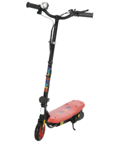 Folding Electric Scooter E-Scooter w/ LED Headlight, for Ages 7-14 Years - Red