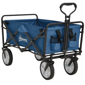 Pull-Along Folding Cargo Wagon Trailer Trolley for Beach & Garden w/ Handle