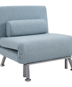Single Folding 5 Position Convertible Sleeper Chair Sofa Bed Blue