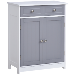 Kleankin MDF 2-Drawer Freestanding Bathroom Cabinet, Grey