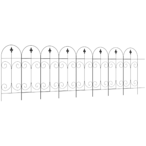 8-Pack Garden Fencing Panels, 44in x 12.5ft Flower Bed Border Edging Barrier