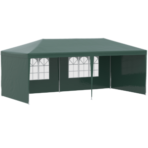 Outsunny 6x3m Garden Gazebo Marquee Canopy Patio Tent w/ PE UV Cover Green