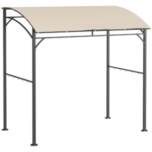 Outsunny BBQ Gazebo Tent 215x150cm Canopy Beige with 10 Hooks & Stakes