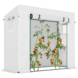 Outsunny Walk-In Greenhouse, Steel Frame, Roll-Up Door, Plant Warm House