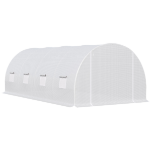Outsunny 6x3x2m Polytunnel Greenhouse with Zippered Door & 8 Roll-Up Windows