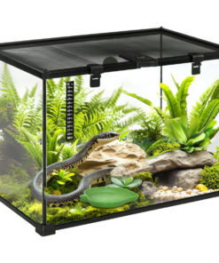 50 x 30 x 35 cm Reptile Terrarium for Lizards, Horned Frogs, Snakes, Black