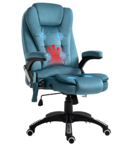 Executive Reclining Chair w/ Heating Massage Points Relaxing Headrest Blue