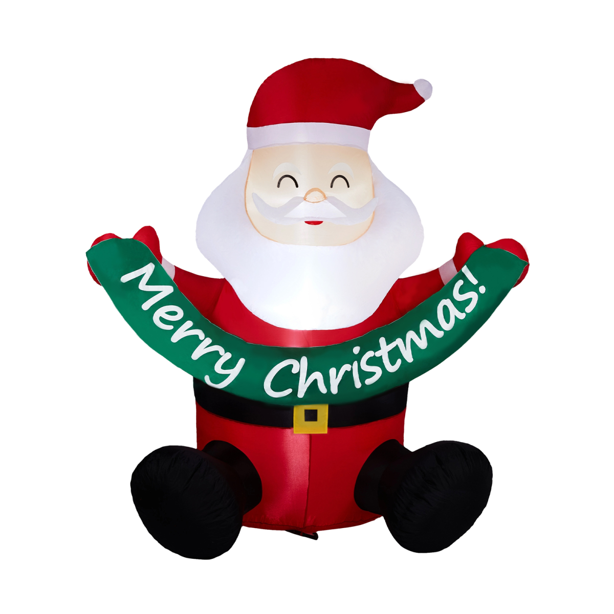 1.75M Lighted Christmas Inflatable Decoration, Inflatable Santa Claus Holding Banner, Funny Blow Up Yard Decorations with Built-in LED Lights for Holiday Party Front Yard Lawn Garden Decor - Image 2