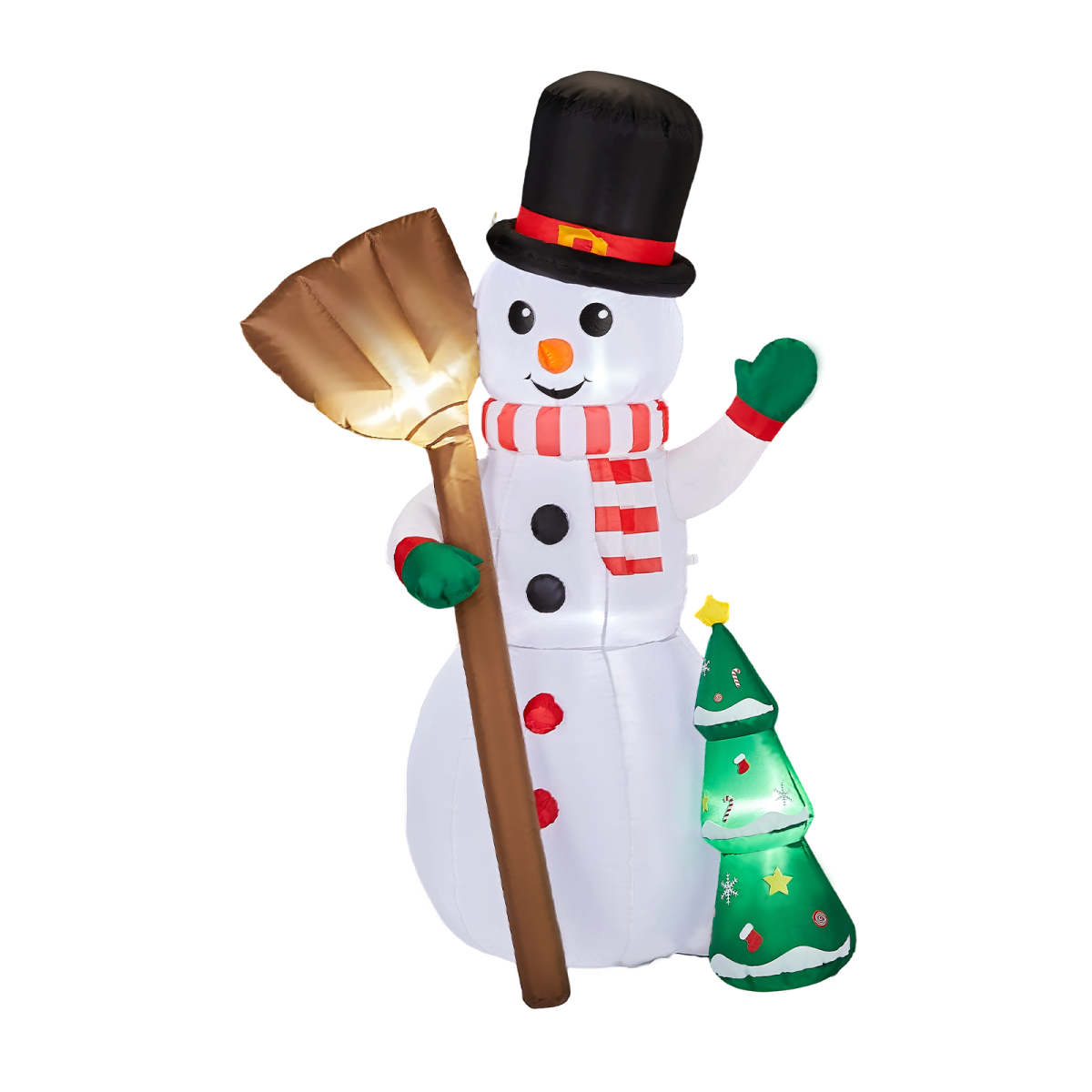 1.85M Lighted Christmas Inflatable Decoration, Inflatable Snowman Holding Groom, Funny Blow Up Yard Decorations with Built-in LED Lights for Holiday Party Front Yard Lawn Garden Decor - Image 2