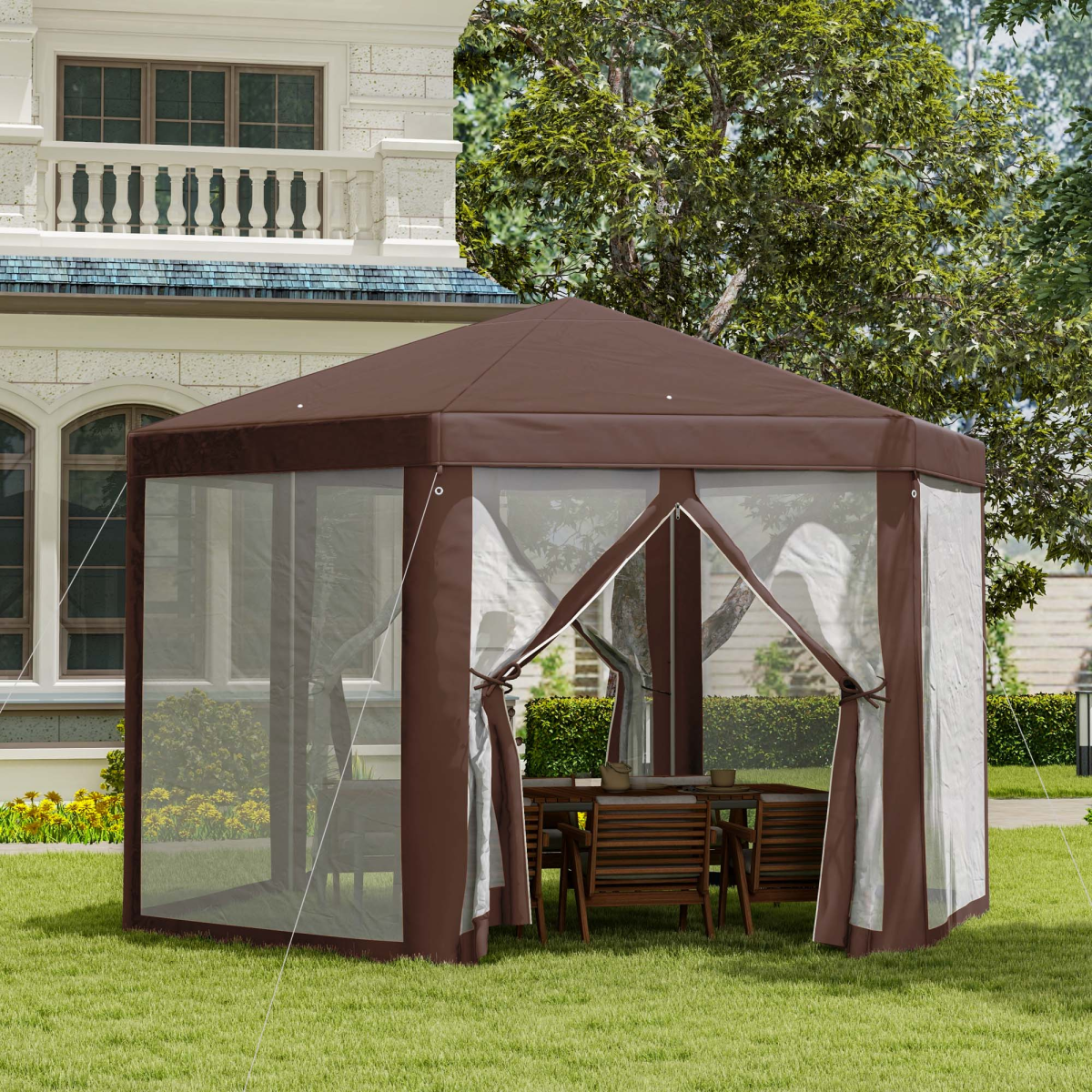 8x4m Party Tent Marquee Gazebo with Sides, 8 Windows & Double Doors - Image 2
