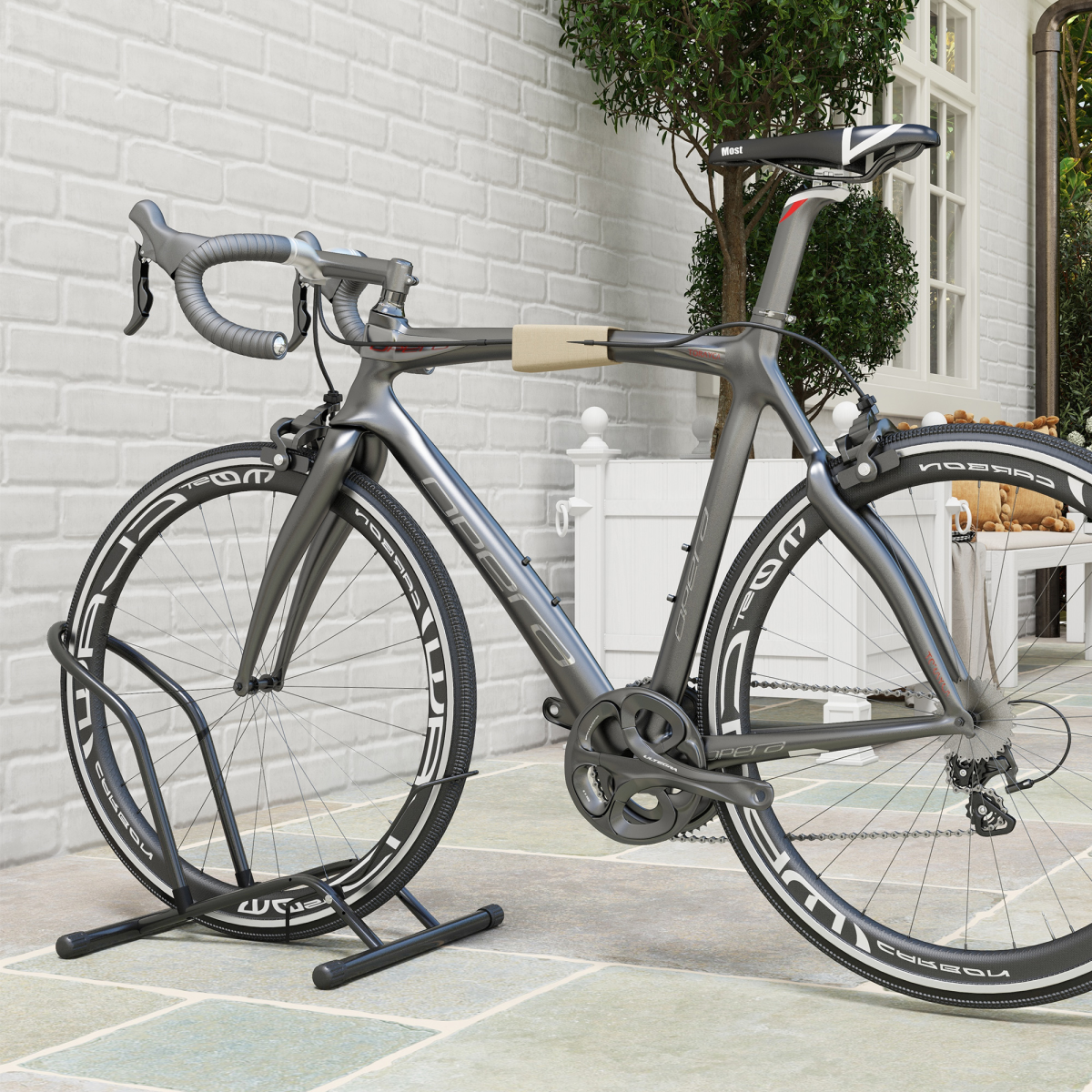 SPORTNOW Bike Stand Bicycle Storage Rack for Indoor Garages Flat Use - Image 2