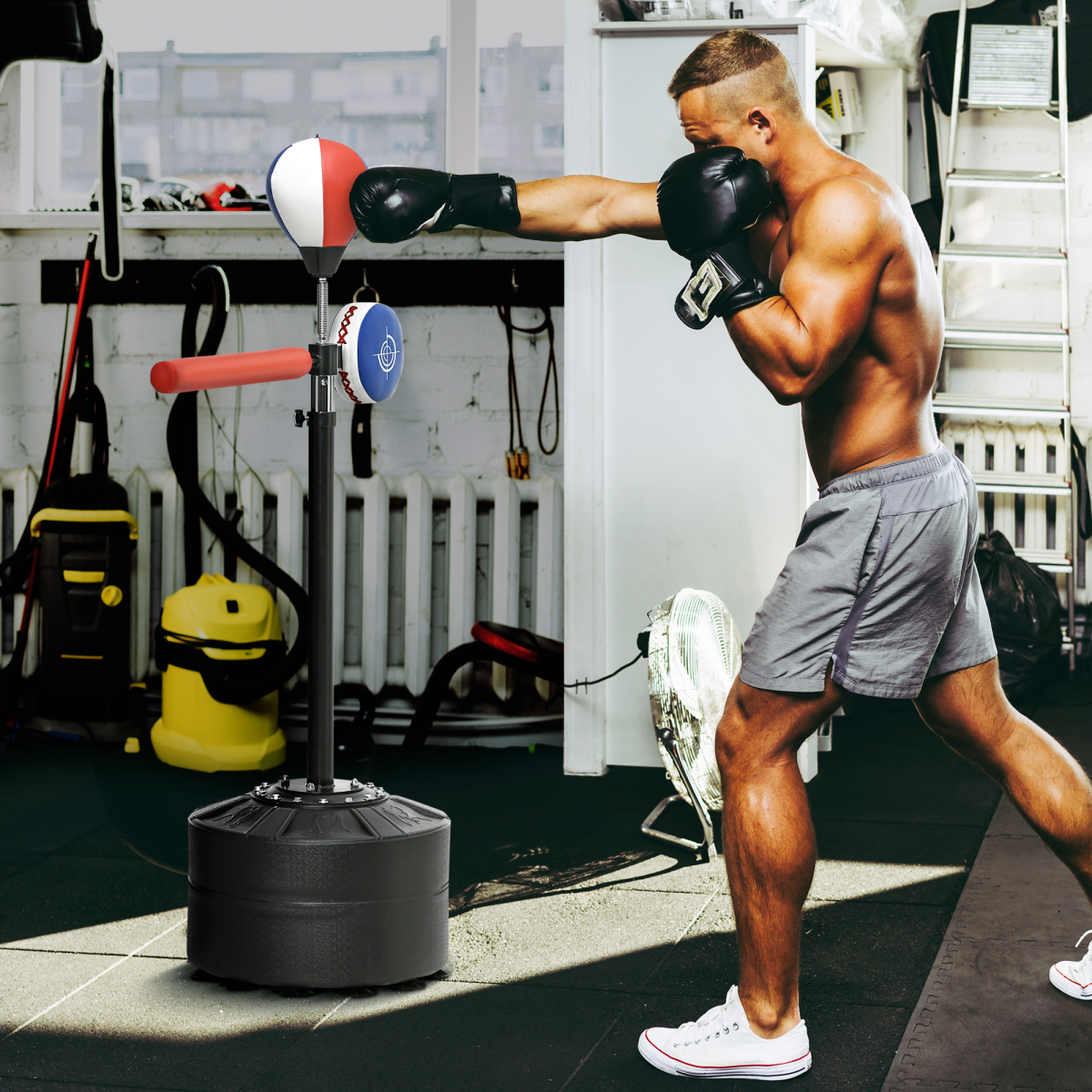 SPORTNOW Adjustable Speed Bag with Stand, Reflex Bar, Multicolour - Image 2