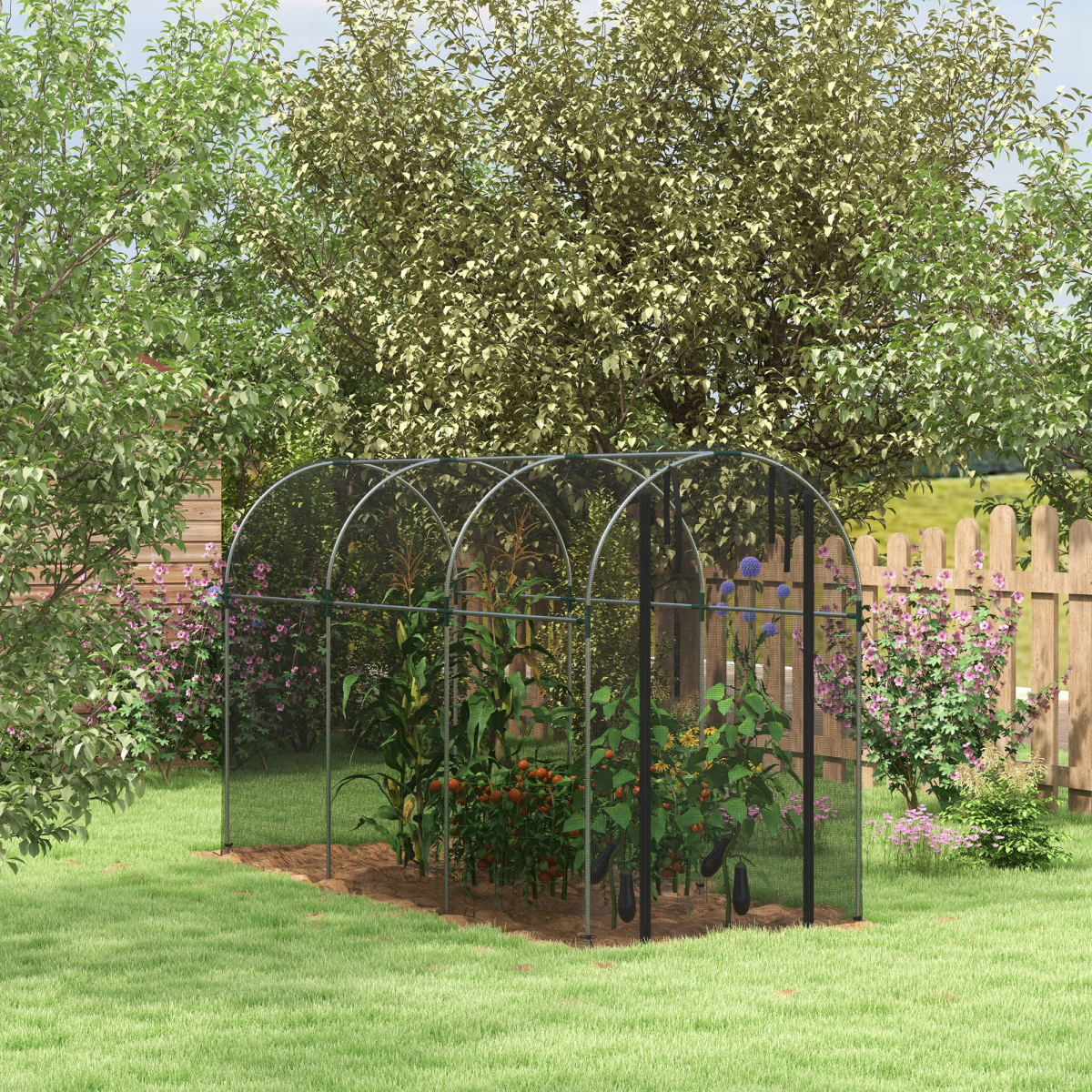 Outsunny Fruit Cage, Plant Protection Tent, 1.2 x 1.2 x 1.9m - Image 2