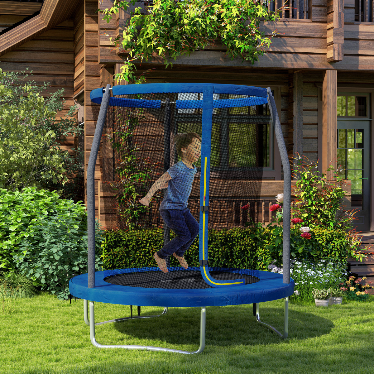 SPORTNOW 6ft Outdoor Trampoline with Safety Enclosure Net - Image 2