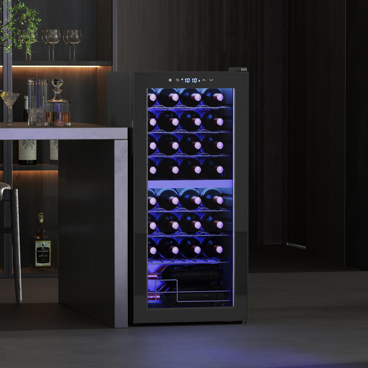 HOMCOM 86L Dual Zone Wine Cooler with Adjustable Temperature Control, Black - Image 2