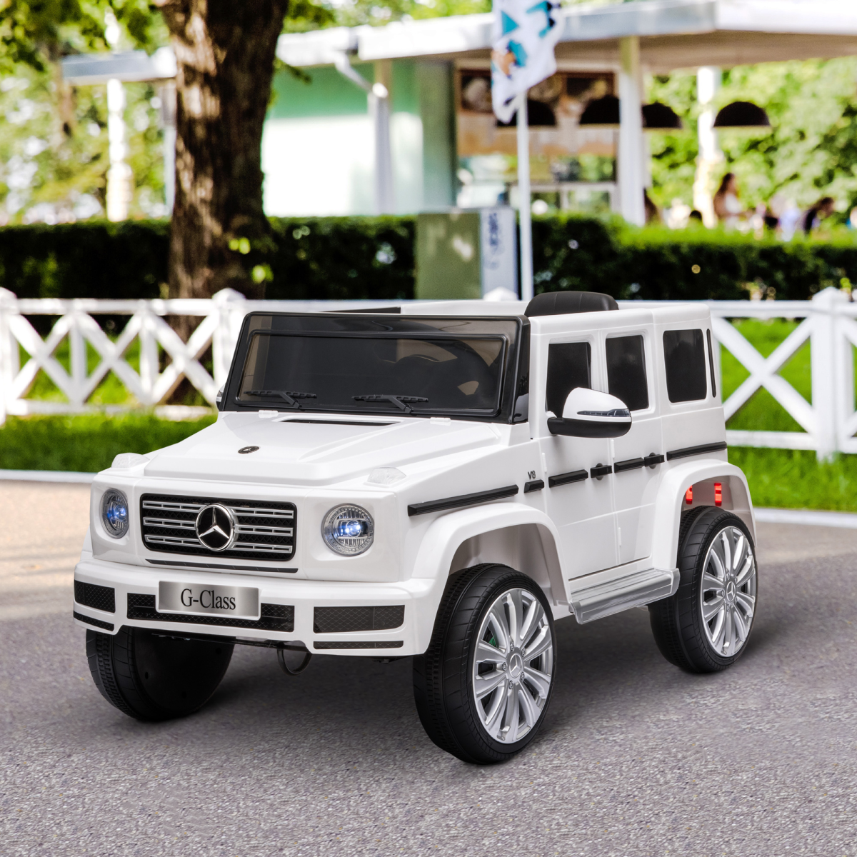 Mercedes Benz G500 12V Kids Electric Ride On Car Remote Control White HOMCOM - Image 2