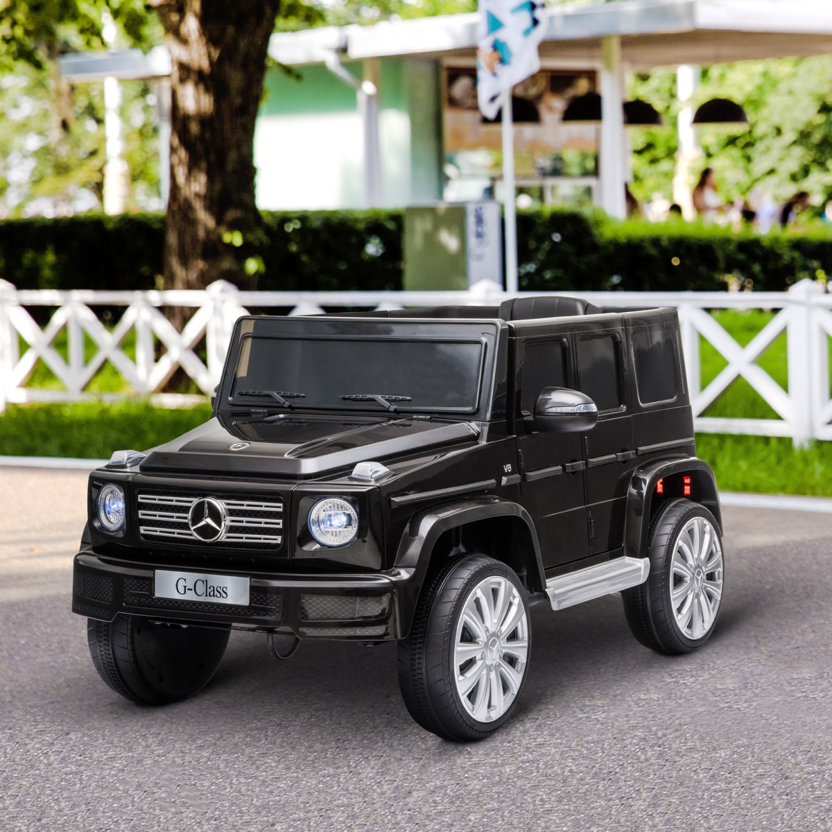 Mercedes Benz G500 12V Kids Electric Ride On Car Remote Control Black HOMCOM - Image 2