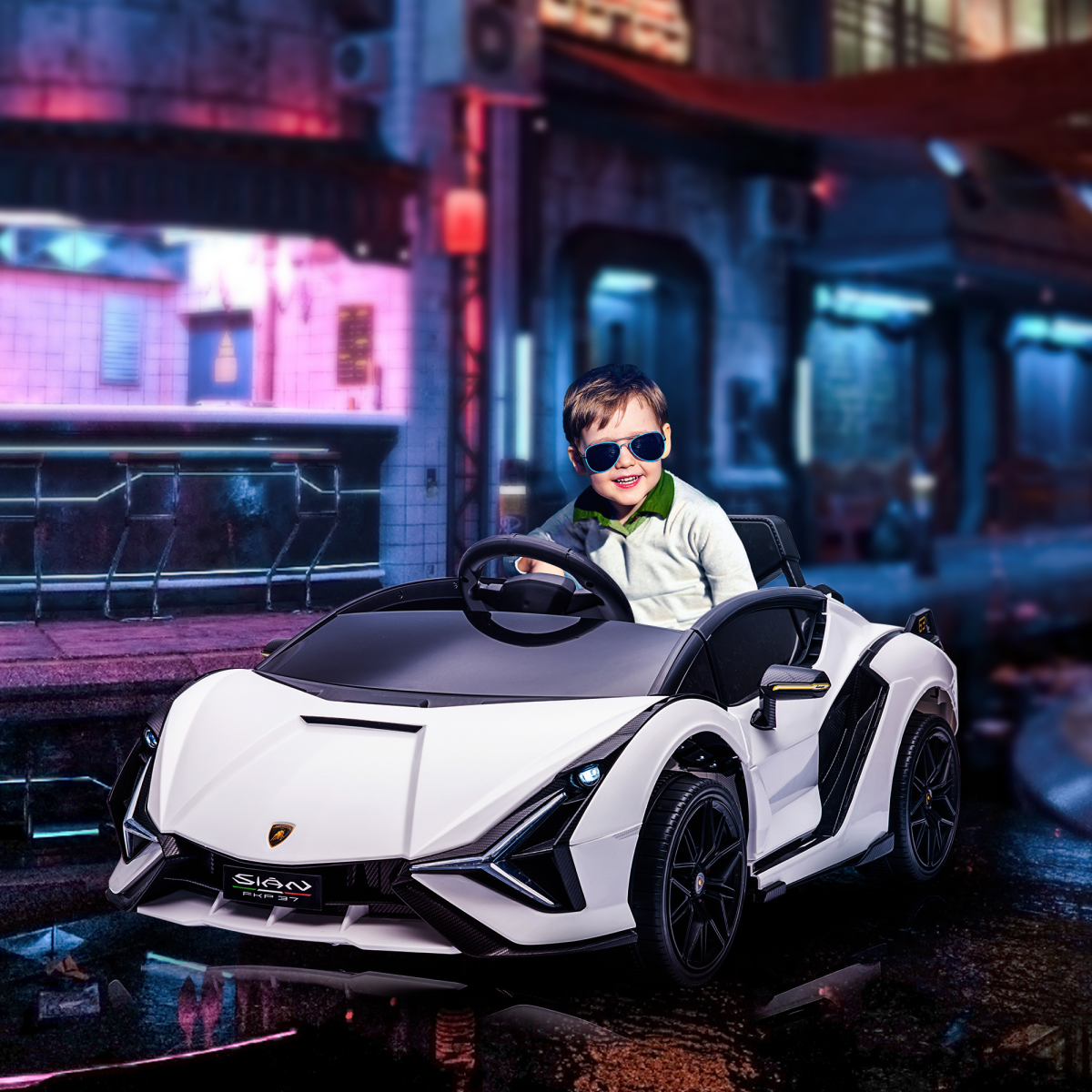 Lamborghini SIAN 12V Kids Electric Ride On Car Toy w/ Remote Control HOMCOM - Image 2
