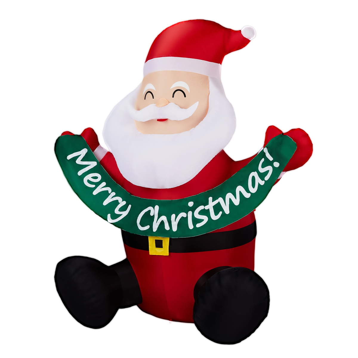 1.75M Lighted Christmas Inflatable Decoration, Inflatable Santa Claus Holding Banner, Funny Blow Up Yard Decorations with Built-in LED Lights for Holiday Party Front Yard Lawn Garden Decor - Image 3