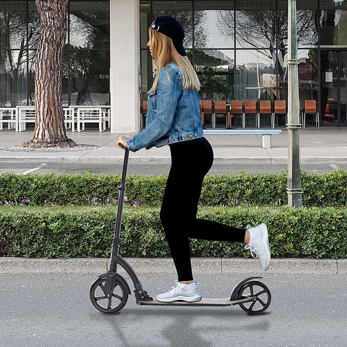 Teens Adult Kick Scooter Foldable Adjust Aluminum For Age 14 White HOMCOM - Image 2