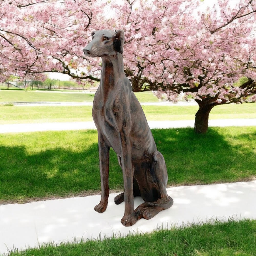 77CM SITTING DOG GARDEN STATUE - Image 2