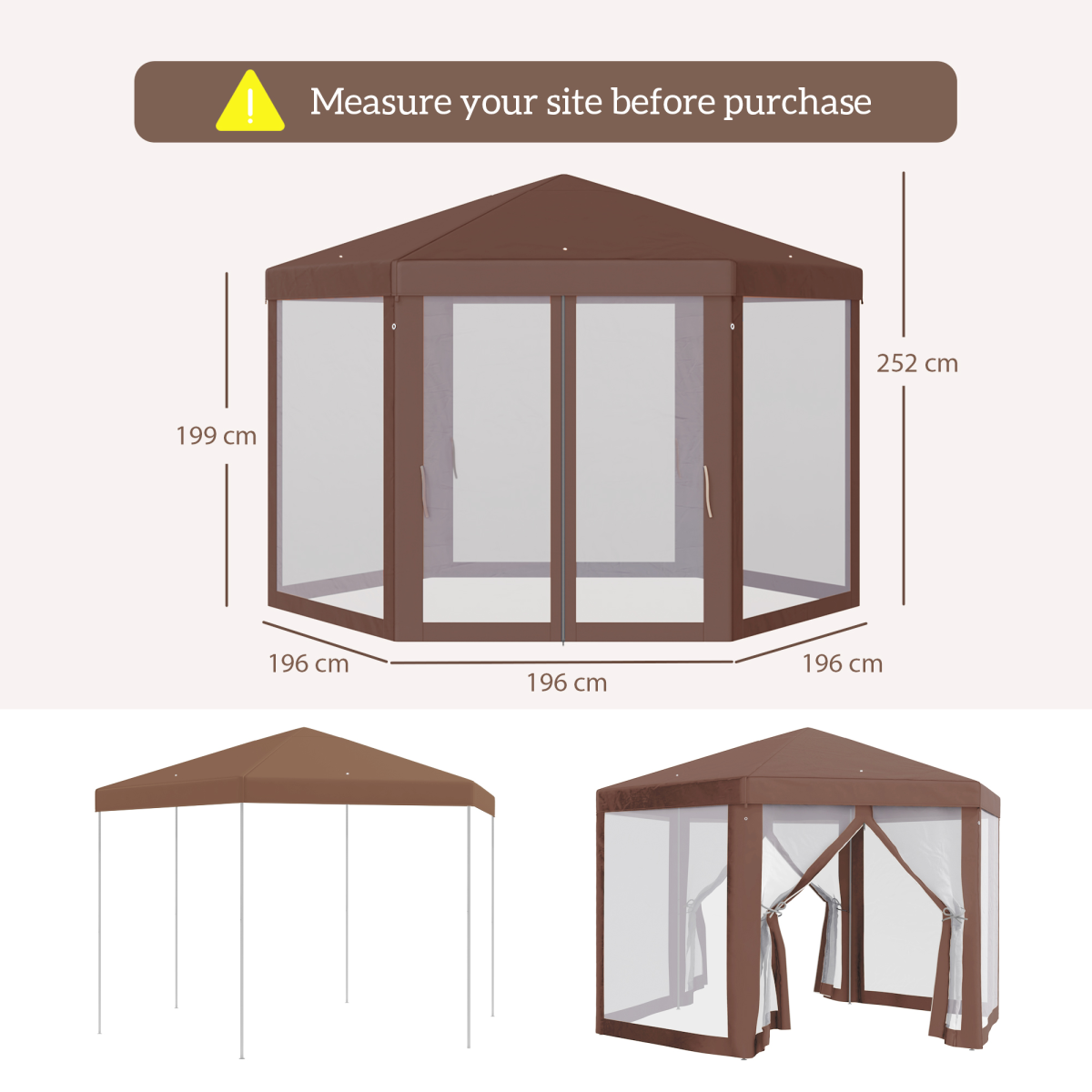 8x4m Party Tent Marquee Gazebo with Sides, 8 Windows & Double Doors - Image 3