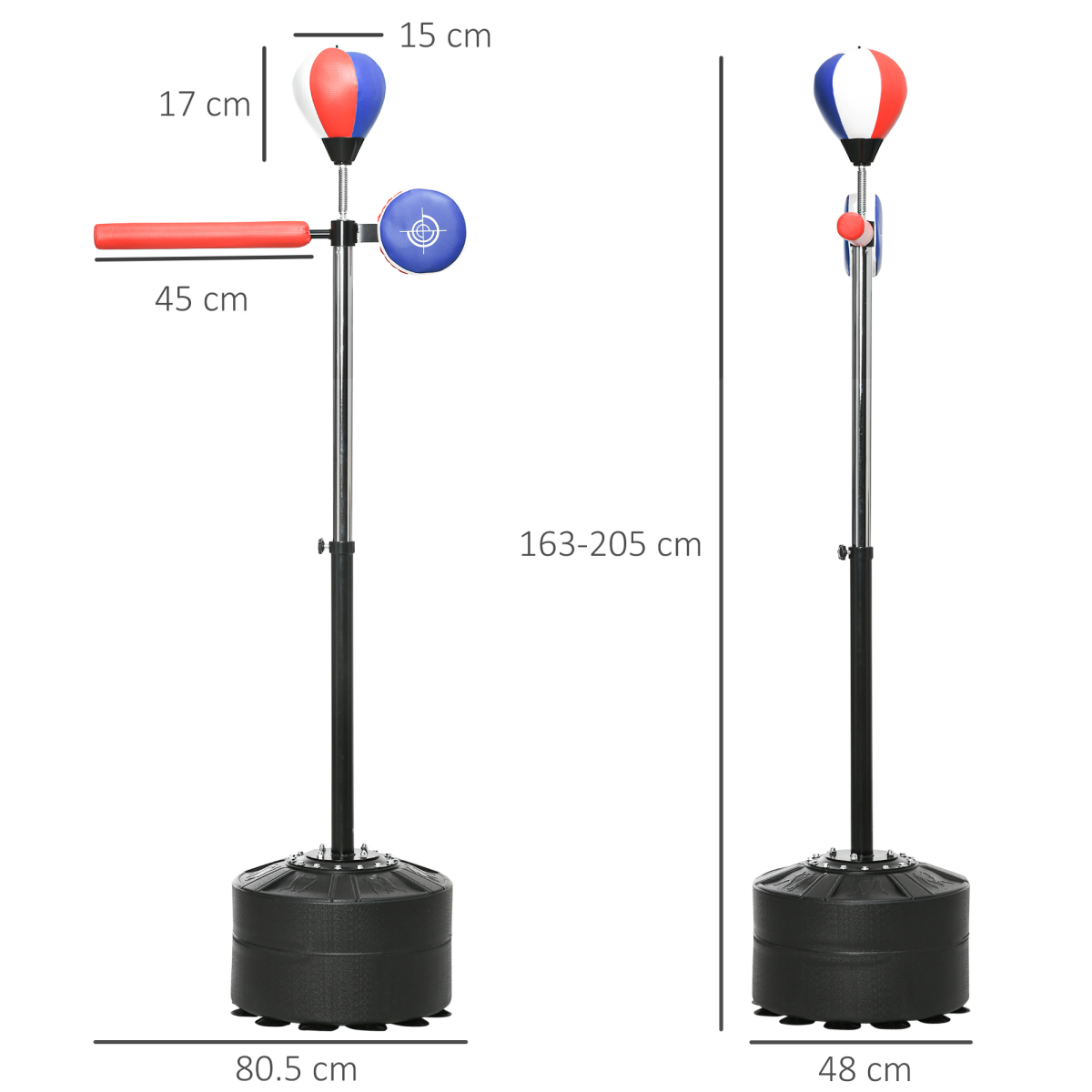 SPORTNOW Adjustable Speed Bag with Stand, Reflex Bar, Multicolour - Image 3
