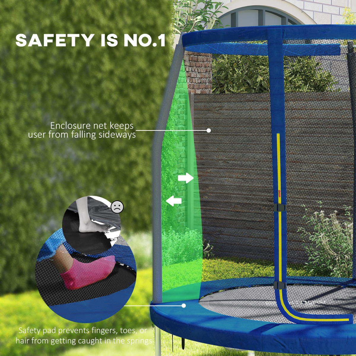 SPORTNOW 6ft Outdoor Trampoline with Safety Enclosure Net - Image 3
