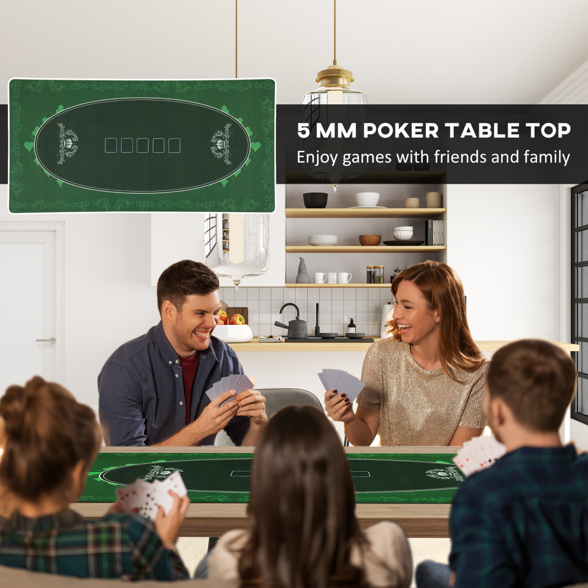 SPORTNOW 120 x 60 cm Poker Mat 6 Player Water-Resistant - Image 3